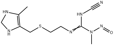 Guanidine, 2-cyano-1-methyl-3-(2-(((4-methyl-4-imidazolin-5-yl)methyl) thio)ethyl)-1-nitroso- 结构式