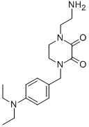 1-(2-Aminoethyl)-4-((4-(diethylamino)phenyl)methyl)-2,3-piperazinedion e 结构式