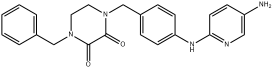 1-[[4-[(5-aminopyridin-2-yl)amino]phenyl]methyl]-4-benzyl-piperazine-2 ,3-dione 结构式