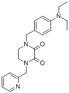 1-((4-(Diethylamino)phenyl)methyl)-4-(2-pyridinylmethyl)-2,3-piperazin edione 结构式