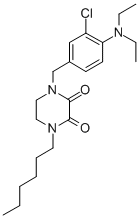 1-(3-Chloro-4-(diethylamino)benzyl)-4-hexyl-2,3-piperazinedione 结构式