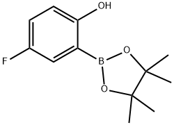 4-氟-2-(4,4,5,5-四甲基-1,3,2-二氧杂硼杂环戊烷-2-基)苯酚 结构式