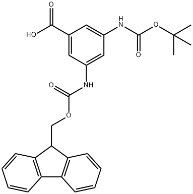BOC-3-氨基-5-(FMOC-氨基)苯甲酸 结构式