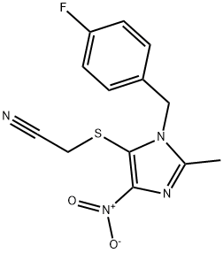 ((1-(p-Fluorobenzyl)-2-methyl-4-nitro-1H-imidazol-5-yl)thio)acetonitri le 结构式