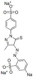 4-[4,5-Dihydro-3-methyl-4-[(4-sodiosulfophenyl)azo]-5-thioxo-1H-pyrazol-1-yl]benzenesulfonic acid sodium salt 结构式