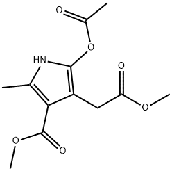 METHYL 5-(ACETYLOXY)-4-(2-METHOXY-2-OXOETHYL)-2-METHYL-1H-PYRROLE-3-CARBOXYLATE 结构式