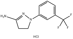 4,5-DIHYDRO-1-[3-(TRIFLUOROMETHYL)PHENYL]-1H-PYRAZOL-3-AMINE MONOHYDROCHLORIDE 结构式