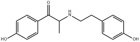 2-(4-羟苯乙胺基)-1-(4-羟苯基)丙基-1-酮 结构式