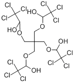 2,2,2-trichloro-1-[3-(2,2,2-trichloro-1-hydroxy-ethoxy)-2,2-bis[(2,2,2-trichloro-1-hydroxy-ethoxy)methyl]propoxy]ethanol 结构式