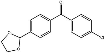 (4-(1,3-二氧戊环-2-基)苯基)(4-氯苯基)甲酮 结构式