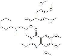 Benzoic  acid,  3,4,5-trimethoxy-,  2-(cyclohexylmethylamino)-1-[(2-ethyl-6,7,8-trimethoxy-4-oxo-3(4H)-quinazolinyl)methyl]ethyl  ester 结构式