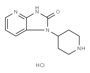 1,3-二氢-1-(4-哌啶基)-2H-咪唑并[4,5-B]吡啶-2-酮盐酸盐 结构式