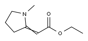 2-(1-甲基-吡咯亚基)乙酸乙酯 结构式