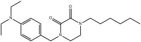 1-(4-diethylaminobenzyl)-4-n-hexyl-2,3-dioxopiperazine 结构式