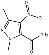 1,3-二甲基-4-硝基-1H-吡唑-5-甲酰胺 结构式