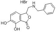 3-Benzylaminomethyl-6,7-dihydroxyphthalide hydrobromide 结构式