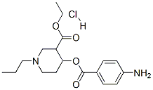 ethyl 4-(4-aminobenzoyl)oxy-1-propyl-piperidine-3-carboxylate hydrochl oride 结构式