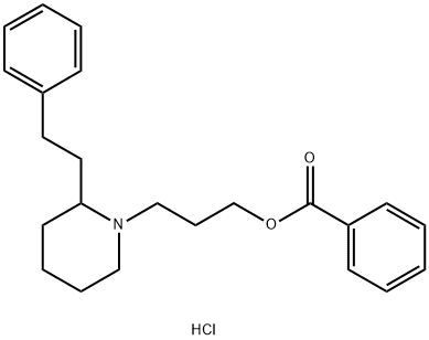 3-(2-phenethyl-1-piperidyl)propyl benzoate hydrochloride 结构式
