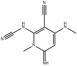 Cyanamide, [3-cyano-1,6-dihydro-6-imino-1-methyl-4-(methylamino)-2-pyridinyl]- (9CI) 结构式