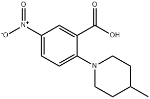 2-(4-METHYLPIPERIDIN-1-YL)-5-NITROBENZOIC ACID 结构式