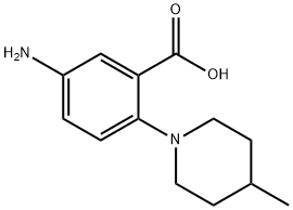 5-氨基-2-(4-甲基-1-哌啶基)苯甲酸 结构式