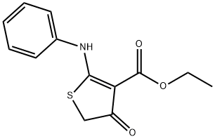 2-苯胺基-4-氧代-4,5-二氢-3-噻吩甲酸乙酯 结构式