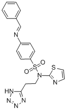 4-((Phenylmethylene)amino)-N-(2-(1H-tetrazol-5-yl)ethyl)-N-2-thiazolyl benzenesulfonamide 结构式