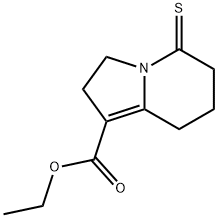 1-Indolizinecarboxylic  acid,  2,3,5,6,7,8-hexahydro-5-thioxo-,  ethyl  ester 结构式