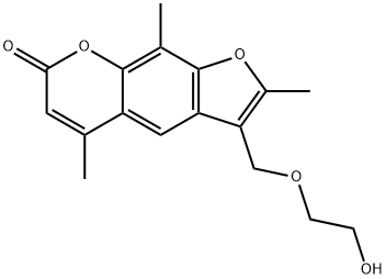 3-(2-HYDROXY-ETHOXYMETHYL)-2,5,9-TRIMETHYL-FURO[3,2-G]CHROMEN-7-ONE 结构式