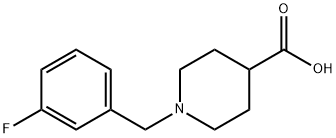 1-[(3-氟苯基)甲基]-4-哌啶甲酸 结构式