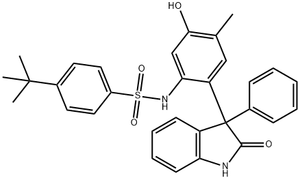 4-tert-butyl-N-(5-hydroxy-4-methyl-2-(2-oxo-3-phenylindolin 结构式