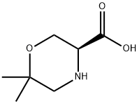 (3S)-6,6-二甲基-3-吗啉羧酸 结构式