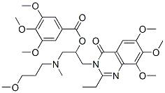 Benzoic  acid,  3,4,5-trimethoxy-,  2-(2-ethyl-6,7,8-trimethoxy-4-oxo-3(4H)-quinazolinyl)-1-[[(3-methoxypropyl)methylamino]methyl]ethyl  ester  (9CI) 结构式