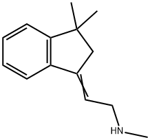 Ethanamine, 2-(2,3-dihydro-3,3-dimethyl-1H-inden-1-ylidene)-N-methyl- (9CI) 结构式