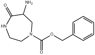 6-氨基-5-氧代-1,4-二氮杂-1-羧酸苄酯 结构式