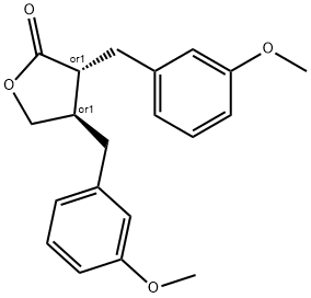 trans-Dihydro-3,4-bis[(3-Methoxyphenyl)Methyl]-2(3H)-furanone 结构式