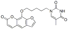 5-Methyl-1-(5-((7-oxo-7H-furo(3,2-g)(1)benzopyran-9-yl)oxy)pentyl)-2,4 (1H,3H)-pyrimidinedione 结构式