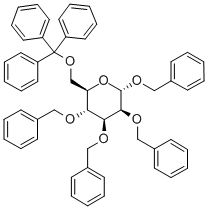 苄基 2,3,4-三-O-(苯基甲基)-6-O-(三苯基甲基)-ALPHA-D-吡喃甘露糖苷 结构式