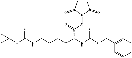 N6-[叔丁氧羰基]-N2-[苄氧羰基]-D-赖氨酸琥珀酰亚胺基酯 结构式