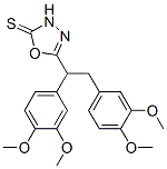 5-[1,2-bis(3,4-dimethoxyphenyl)ethyl]-3H-1,3,4-oxadiazole-2-thione 结构式