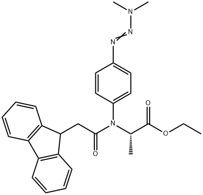 ALANINE, N-(p-(3,3-DIMETHYLTRIAZENO)PHENYL)-N-(9-FLUORENYLACETYL)-, ET HYL ESTER, 结构式