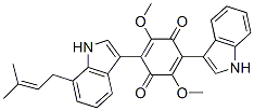 2-(1H-Indol-3-yl)-5-[7-(3-methyl-2-butenyl)-1H-indol-3-yl]-3,6-dimethoxy-2,5-cyclohexadiene-1,4-dione 结构式