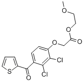 2-Methoxyethyl (2,3-dichloro-4-(2-thienylcarbonyl)phenoxy)acetate 结构式