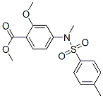 2-Methoxy-4-[methyl(p-tolylsulfonyl)amino]benzoic acid methyl ester 结构式