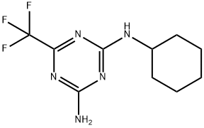 N-Cyclohexyl-6-(trifluoromethyl)-1,3,5-triazine-2,4-diamine 结构式