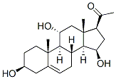 3 beta,11 alpha,15 beta-trihydroxy-5-pregnen-20-one 结构式