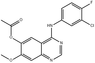 4-(3-氯-4-氟苯氨基)-7-甲氧基喹唑啉-6-醇乙酸酯 结构式