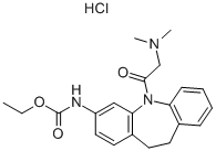 [5-[(二甲氨基)乙酰基]-10,11-二氢-5H-二苯并[B,F]氮杂革-3-基]氨基甲酸乙酯单盐酸盐 结构式