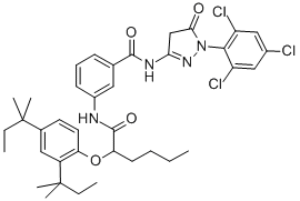 3-[[2-[2,4-二(1,1-二甲基丙基)苯氧基]-1-己酰氨基]-N-[4,5-二氢-5-氧代-1-(2,4,6-三氯苯基)-1H-吡唑-3-基]苯甲酰胺 结构式