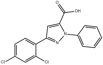 3-(2,4-DICHLOROPHENYL)-1-PHENYL-1H-PYRAZOLE-5-CARBOXYLIC ACID 结构式